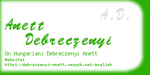 anett debreczenyi business card